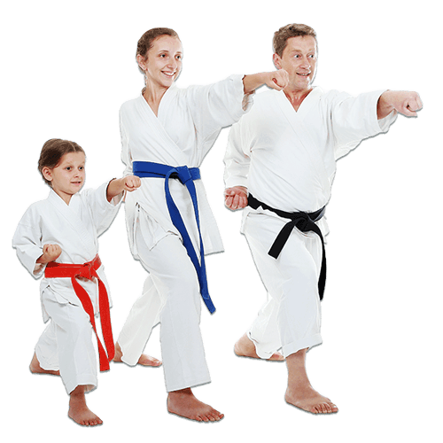 Martial Arts Lessons for Families in Nanuet NY - Man and Daughters Family Punching Together